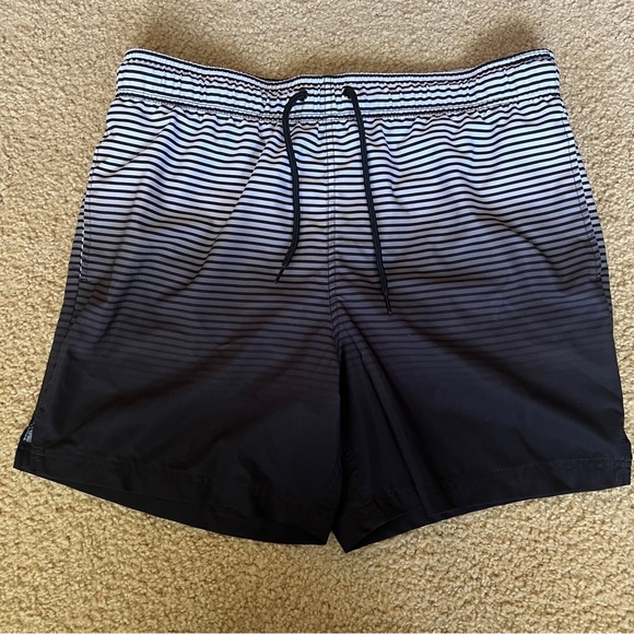 George Men’s Swim Trunks L 36-38 | Black Gray Stripes - Picture 1 of 6